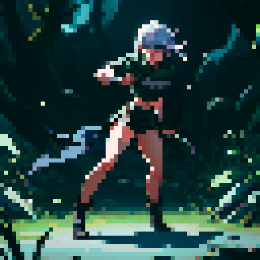 Full-body image of a rogue ready to fight