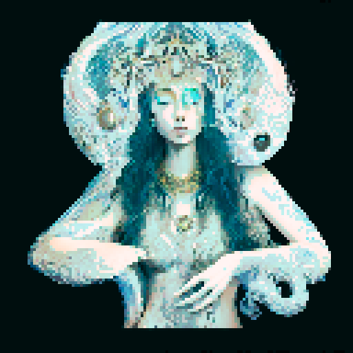 Create a close-up image of a mermaid with a crown in a medieval dark style, with her face partially submerged underwater. Half of her face is above the water's surface, revealing her beautiful features. The crown should have an ethereal, shimmering quality, adding to her majestic presence.