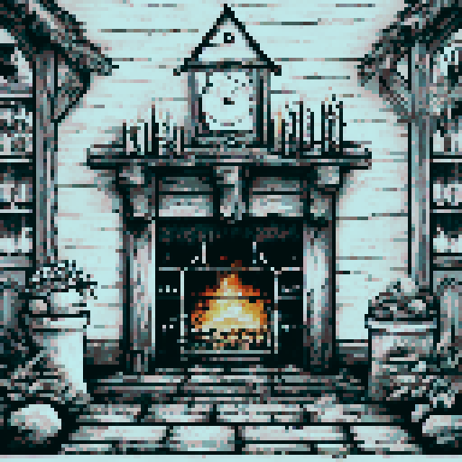 cozy fantasy tavern, warm fireplace, wooden beams, flickering candlelight, rustic wooden tables, frothy mugs of ale, hanging tapestries, stained glass windows, cozy nooks, friendly barkeep, whimsical creatures, intricate murals, lush greenery, magical aura, vibrant colors, rolling hills, starry night sky