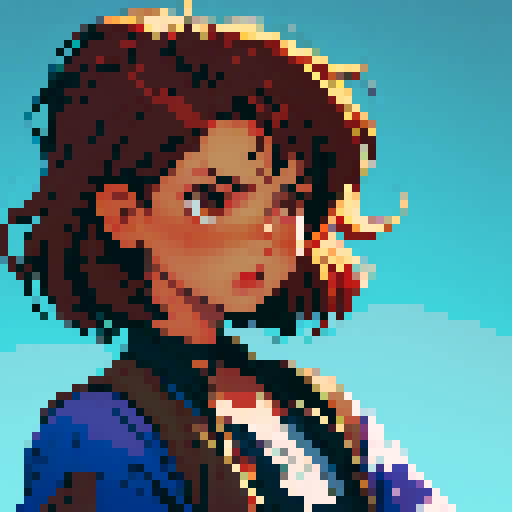 dark-red hair, girl, brown eyes, short messy hair, 19 years old, blue-print shirt, tan skin, tomboy, messy hair, American girl, no background