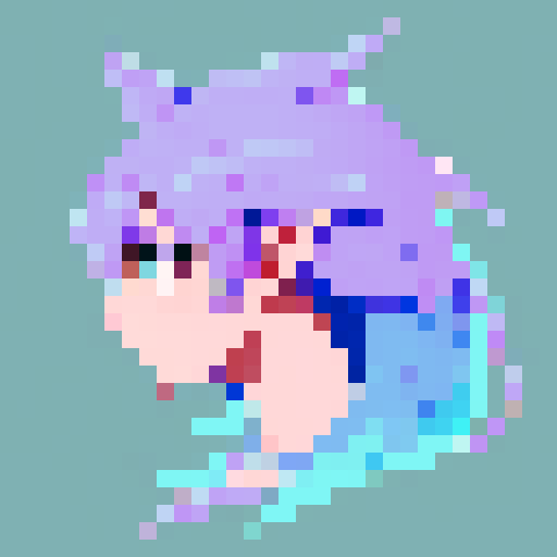 headshot of a bold, fierce, yet slightly adorable humanoid creature with a semi-profile, featuring glowing eyes, and flowing, ethereal hair, no background