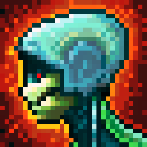 bold, fierce, and cute humanoid creature, semi-profile