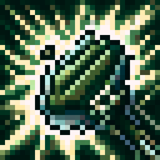 top-down pixel art sprite, World War II army tank, bird's eye view, sleek olive green body, rugged tank treads, rotating turret, menacing barrel, pixel art, sRGB, game asset