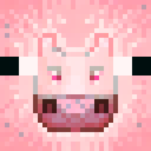 minecraft pig face, game icon, 32x32 pixel art, sRGB, skill art, close up, portrait, blocky features, square snout, pixelated eyes, expressive eyebrows, vibrant pink color, defined pixels