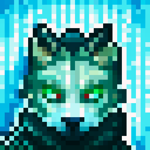 Wolf avatar,portrait, glowing eyes