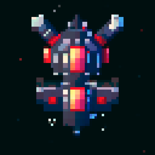 Top down enemy space ship