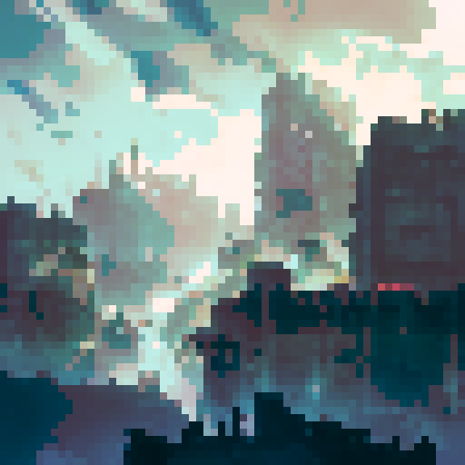 dead city landscape, eerie and desolate, with towering skyscrapers crumbling into ruins, amidst the chaos, monstrous eight-legged creatures crawl, their sharp fangs glistening under the pale moonlight, an unsettling harmony between decay and horror, captured in a hauntingly beautiful portrait