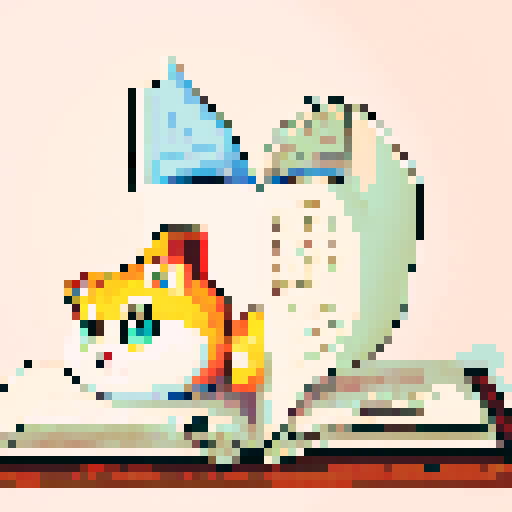 open, old book, pixel art, sRGB