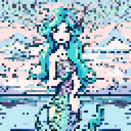 A mystical mermaid looking towards the viewr.