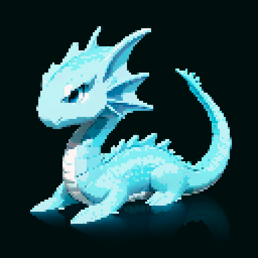 A massive dragon with smooth, aqua-blue scales and long, flowing fins. It has a calm, serene expression and eyes that resemble the deep ocean. Its body is streamlined for swimming, and it has a graceful, majestic presence. No background.
