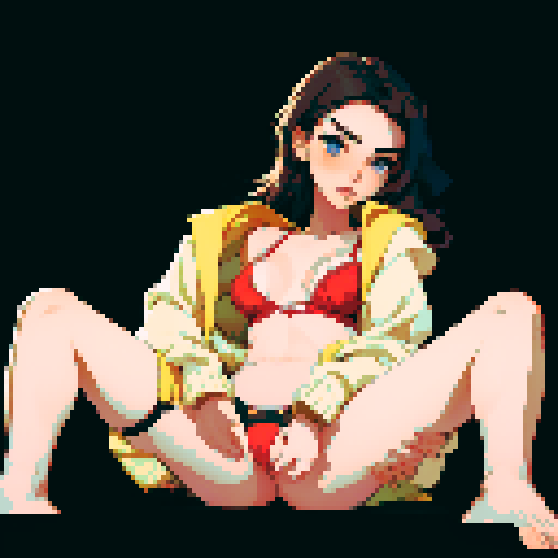 sexy girl in bra fingering her pussy