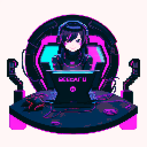 cute cyberpunk scorpion with human head, human head is from anime inspired character with vibrant hair, expressive eyes, and a playful smile, scorpion is playing computer games, tables with potato chips and coca cola, scorpion's tail should be fully in the picture