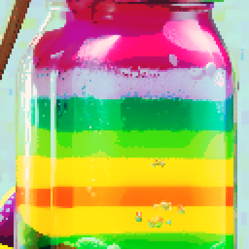 jar with rainbow drink inside