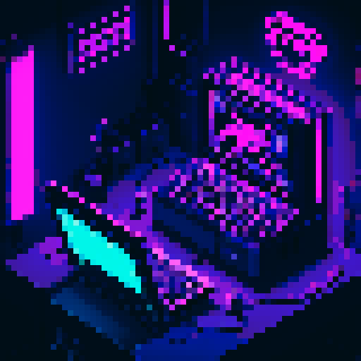 cute scorpion playing computer games in a cyberpunk room with cola and potato chips