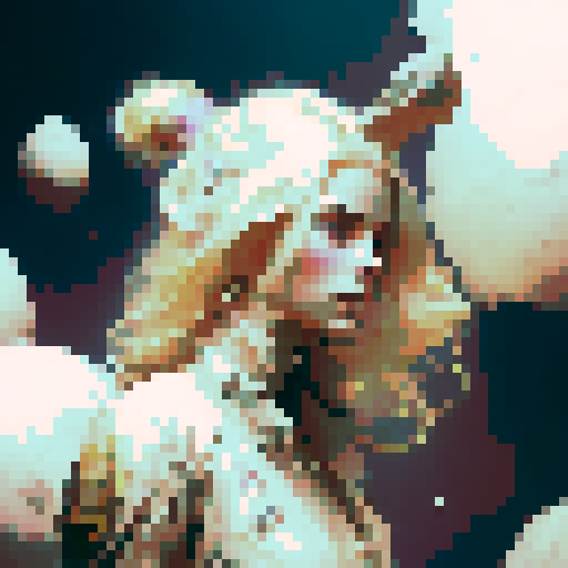 Blonde girl floating, ethereal and graceful