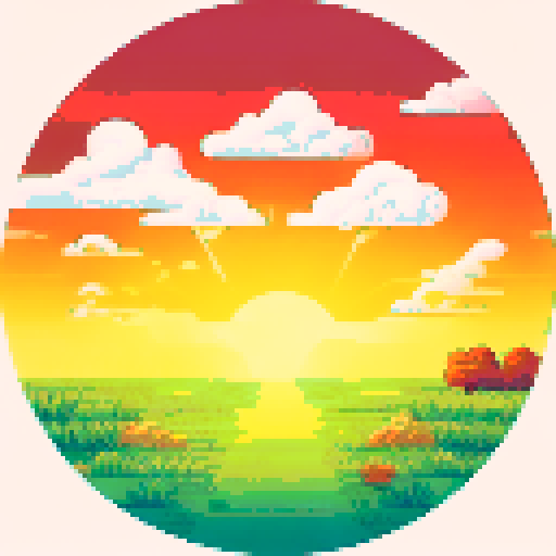 grassy field, sunny sky