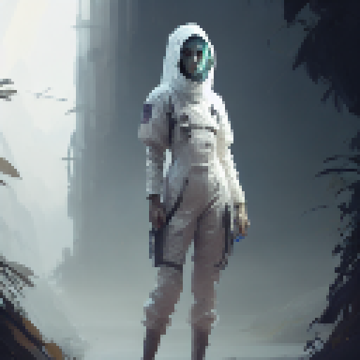 scary women with no face and white dress in middle of jungle and hoilding knife in her hand
