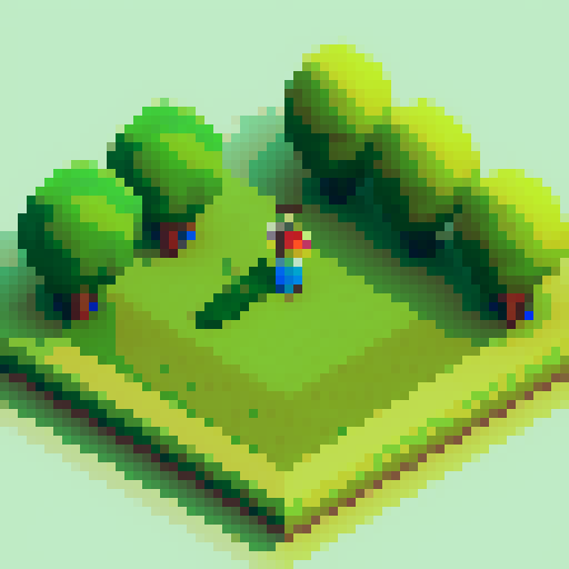Grass, vibrant green, pixel art