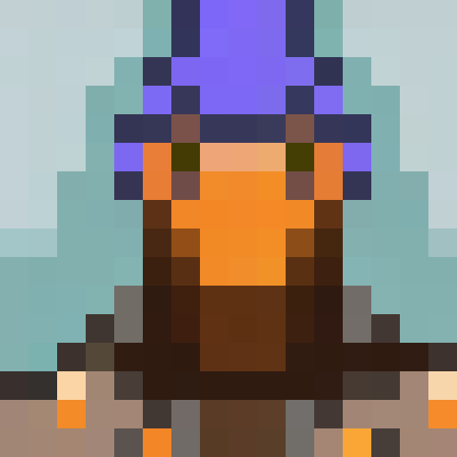 "Bearded Brooklynite, tech-savvy and tatted, with a beanie perched atop his head - a 16x16 pixel portrait with a cool, retro vibe."