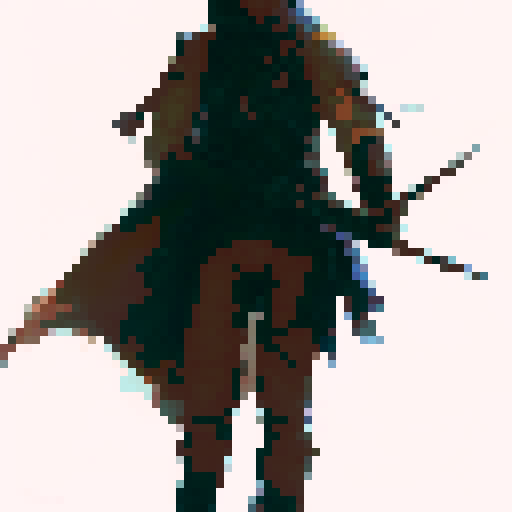 cloaked bandit wielding a bow