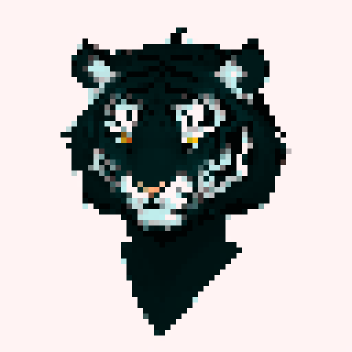 Please generate an image of an antagonist character for a game. The character should be designed in a 16:9 rectangular shape and should use only black, white, and gray colors. The character's initial concept is that of a tiger, but feel free to add creative elements that enhance the villainous aspect.