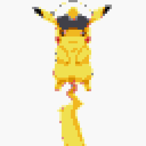 Create an image of Captain Pikachu standing balanced on his tail, showcasing agility. He wears a captain's hat tilted slightly forward over his narrowed eyes. A subtle smirk is on his face. Electric sparks crackle around his cheeks and tail. Focus on his physical details: the hat, the smirk, the tail-standing pose, and the electric sparks.