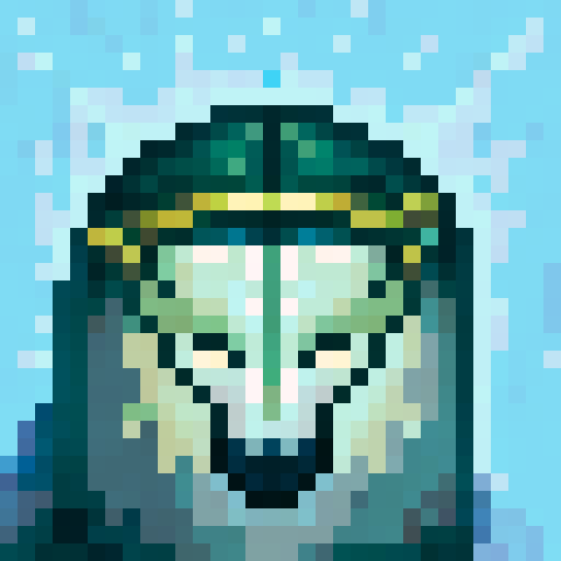 Wolf avatar, portrait, glowing eyes, very clear, white background, black outline