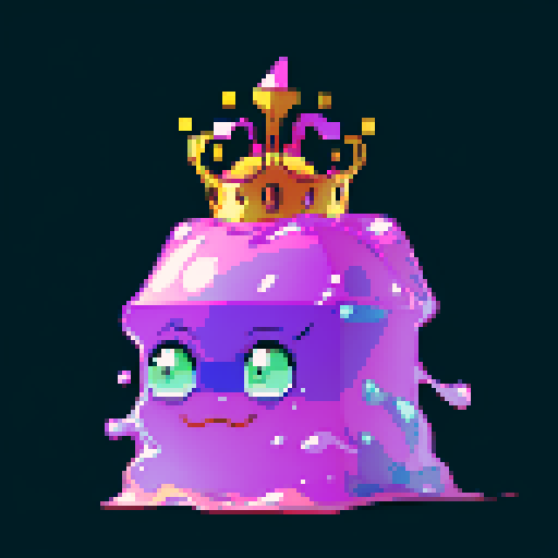 Slime cube wearing crown