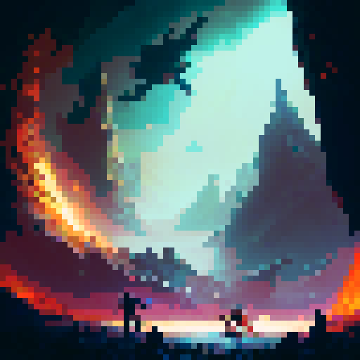 Warrior with a fiery sword, battling a horde of demonic creatures, surrounded by swirling magical energy, against a backdrop of a war-torn fantasy landscape