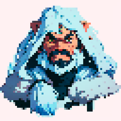 yeti face with dark background