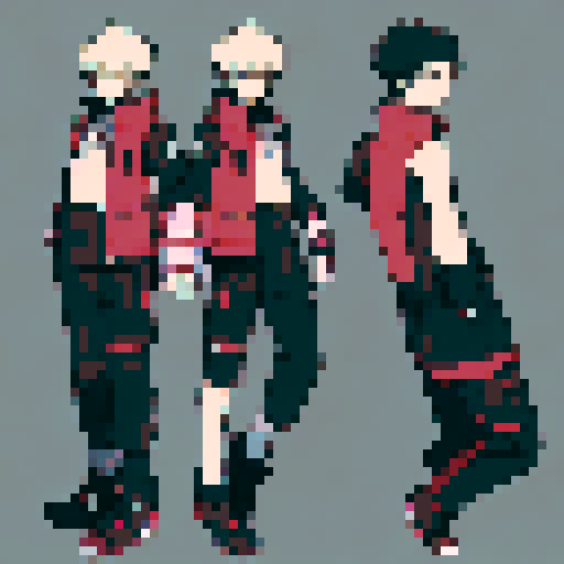 red and black clothed man