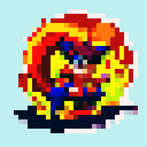 Naruto Kurama, fierce and determined, rendered in vibrant pixel art with a captivating sRGB color palette