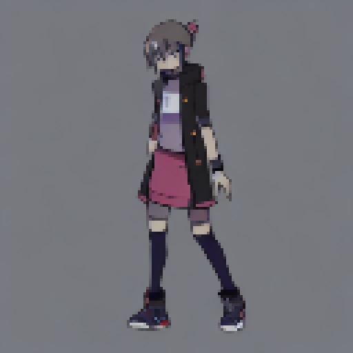 Sprite sheet of the reference image character walking and to the right