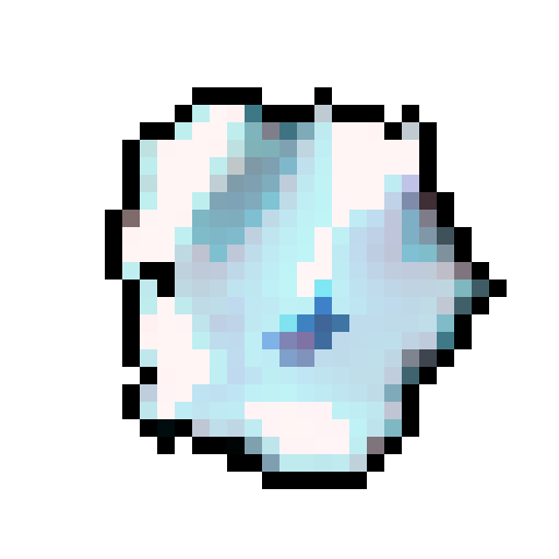 dark colored transparent crystal, smooth, glowing, fantasy RPG, 32x32