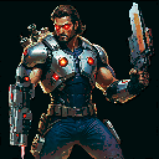 Pixel art character portrait, vibrant