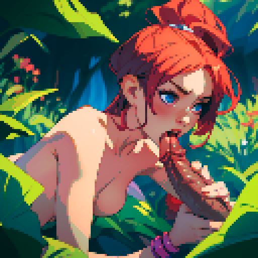 sexy naked woman giving blowjob to penis, oral sex, realistic porn