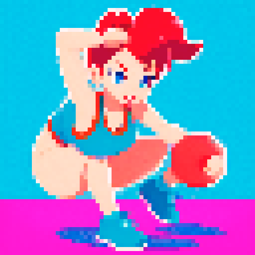 Create a vibrant woman doing gym