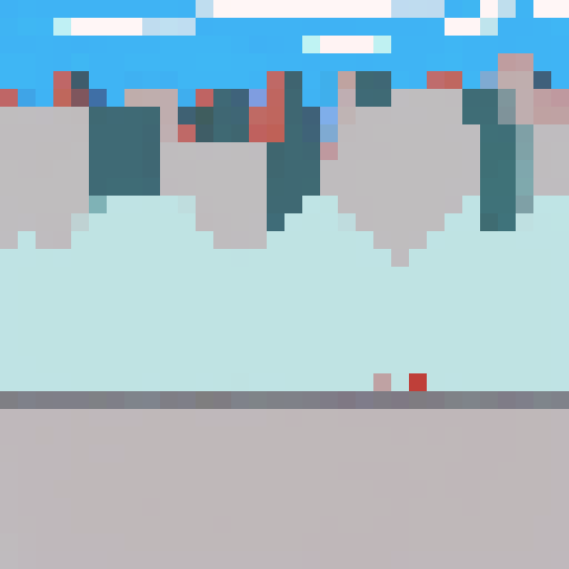 Mars Building, red planet, futuristic architecture, towering skyscrapers, bustling city, pixelated landscape, ARNE32 palette, bustling metropolis, pixel art details, otherworldly structures, single building