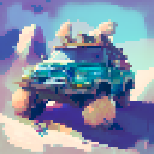 "Baseball-capped scientist gazes at a towering, metallic machine amidst a sprawling, mountainous landscape, surrounded by vivid, fluorescent hues and intricate, geometric patterns, all rendered in a striking portrait style."