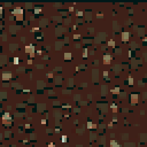 Pixel dirt background, vibrant colors, retro video game aesthetic, 8-bit graphics, low-resolution, jagged edges, blocky shapes, limited color palette, nostalgic vibes, pixelated details