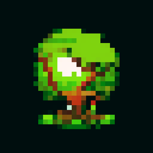 A towering, ancient tree-like creature with thick bark, long branches, and a wise, old face. It has glowing green eyes and is covered in moss and vines. It exudes an aura of ancient wisdom and strength. No background.
