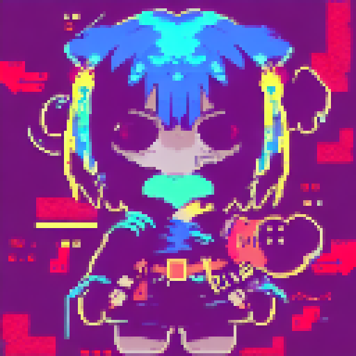 cyberpunk warrior, katana on back, vivid colors