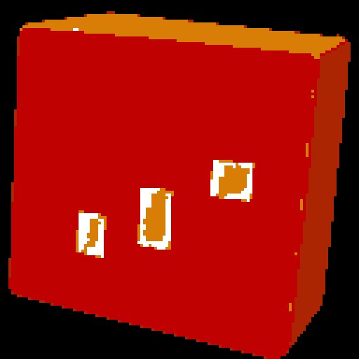 2d Red clay structure. Usable as an asset (clear, thick lines and a white background). Put a black stroke around the composition