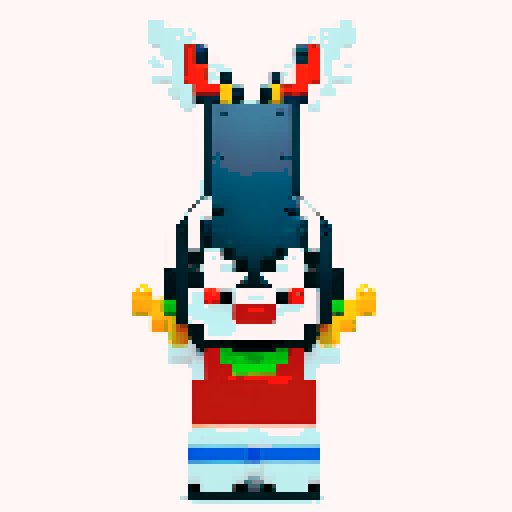 Bugs Bunny, pixelated, Lego, vibrant color palette, sRGB