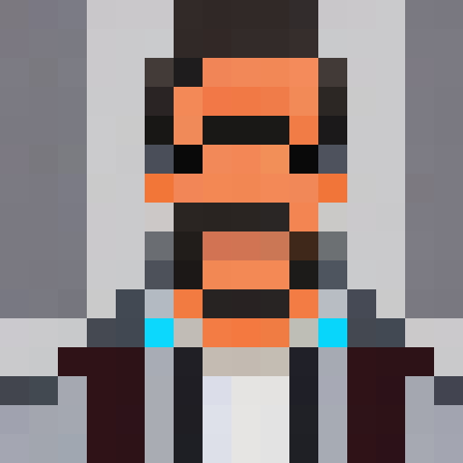 short balding man with a large black moustache wearing a suit jacket.
