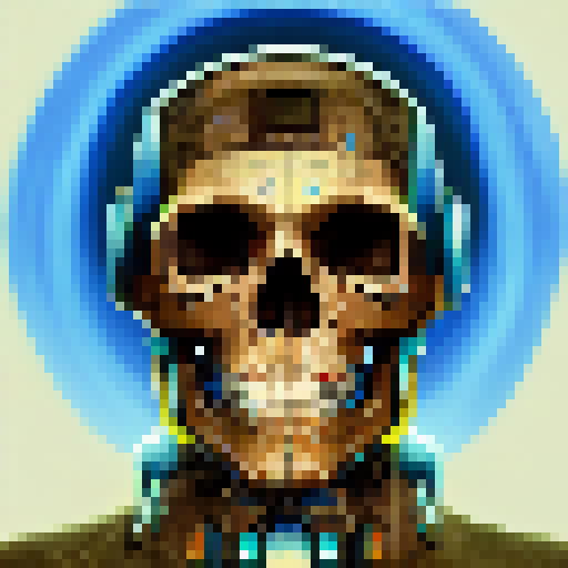 A skull, beautiful, cyberpunk