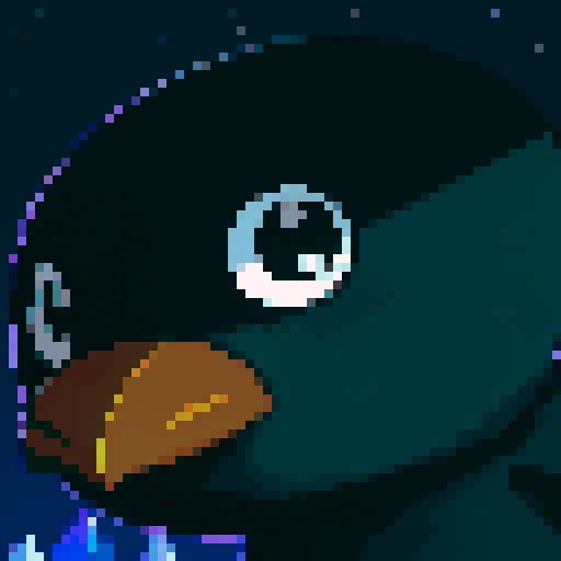 penguin, vibrant colors, retro video game, low resolution, blocky shapes, adorable, icy landscape, snowy mountains, waddling, cheerful, animated, 8-bit, pixelated, sRGB