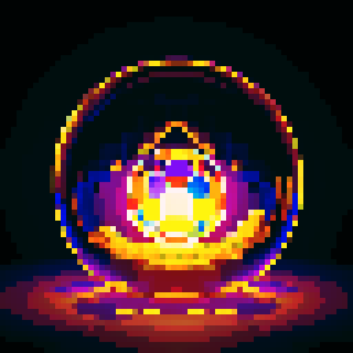 Close-up view of a crystal ball that witch is using to tell the fortuene of a cliente . The image should focus on the crystal ball with the witch's hands hovering over it, capturing the mystical light and reflections inside the ball as if the viewer is looking directly into it.