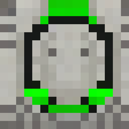sci fi headphones, 1-bit pixel art, lime green background, game icon, close up, portrait