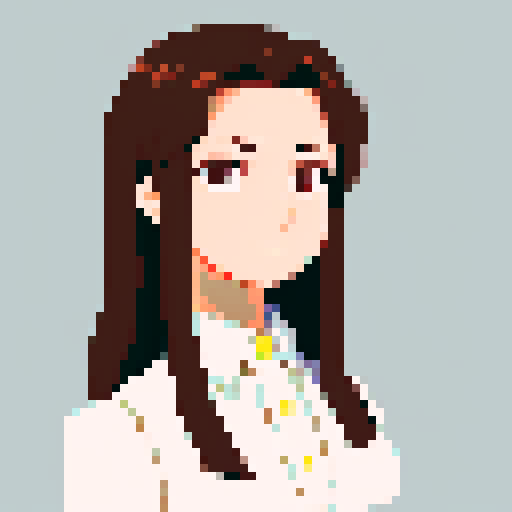 minister of economy, brown hair, close-up, confident stance, anime style, pixel art, suit, front view, 30-years-old, front view, bust, middle-part-hair